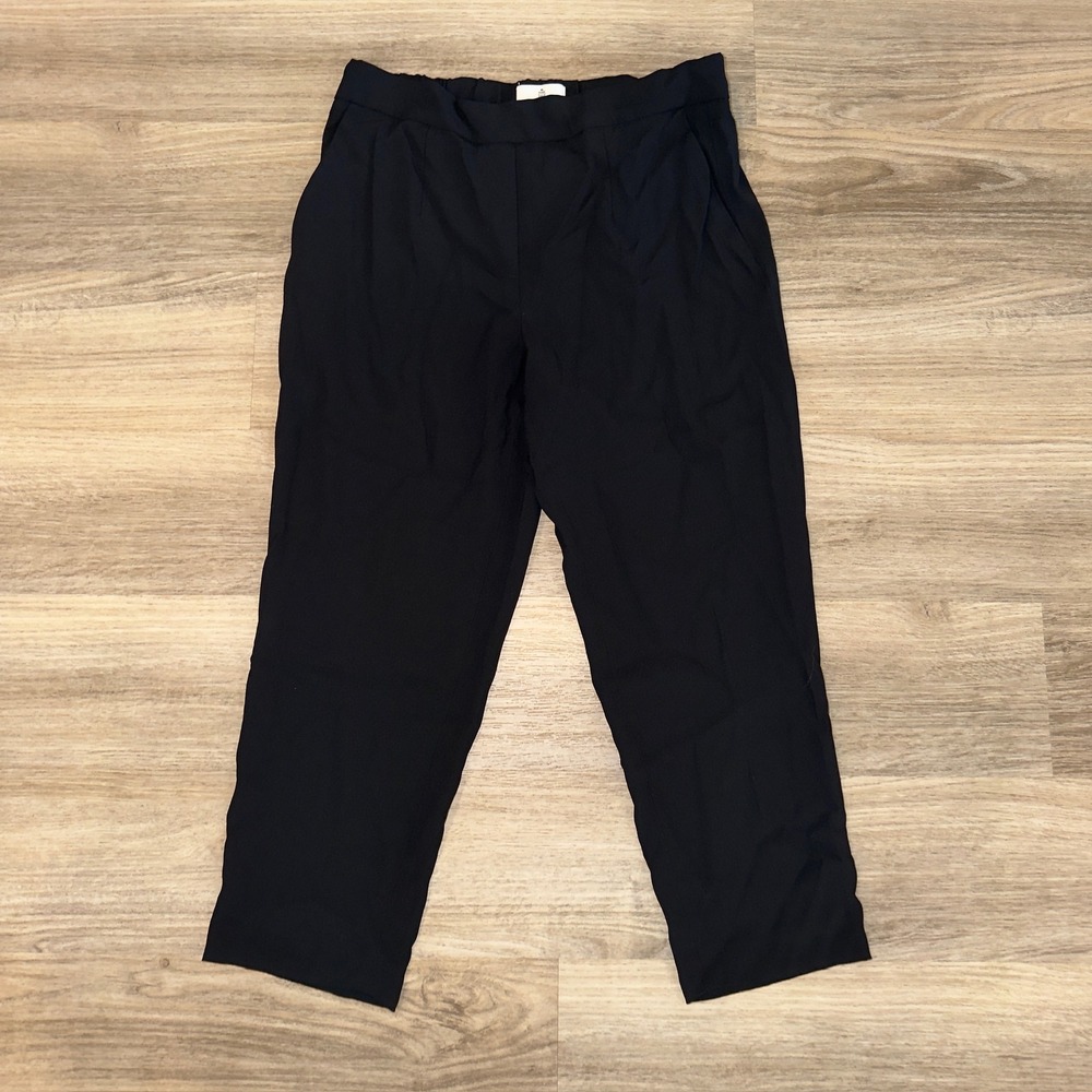 Aritzia Babaton Black‎ Cropped Pants Size 8 High Rise Tailored Workwear
